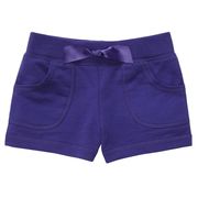 女童女宝宝可爱糖果色纯棉毛圈布中裤小热裤/短裤 2-6T紫色