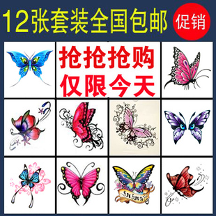 免邮纹身贴纸 防水 <em>女 套装</em> 小款持久个性蝴蝶彩