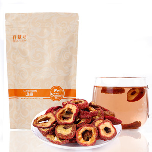  百草味 水果茶 正品 纯天然新鲜山楂干 无籽山楂片 山楂茶100g