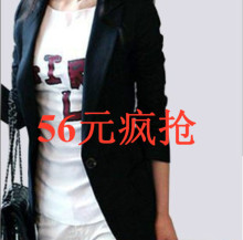 韩版黑色修身中长款OL女装1315小西装 西装 小西服外套