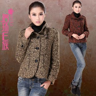  名扬e族●韩版冬装毛绒毛呢短款外套夹克女 毛毛外套加厚