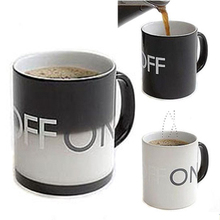 OFF-ON 感温渐变杯/马克杯/创意水杯/陶瓷杯 开关变色杯子 新年礼