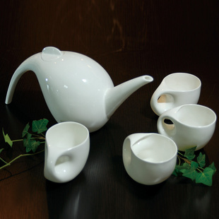 Maener snow pure hand-made water droplet shape bone China tea set 5 piece set creative home gift mail