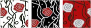 胡丽丽十字绣DMC套件 抽象玫瑰 三联画 有3D 5D 精准印花印布