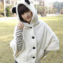七十二变时尚秋冬装新品韩版女装甜美可爱蝙蝠袖斗篷披风开衫外套