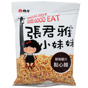  宝贝最爱 台湾特产食品 张君雅小妹妹碳烤鸡汁 点心面100g干脆面