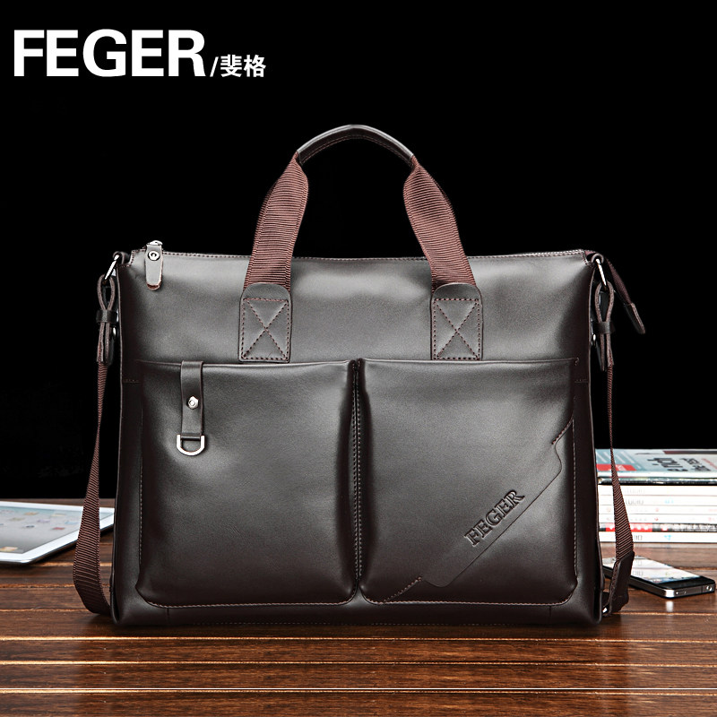 FEGER/斐格 <span class=H>男士</span>皮<span class=H>包</span> <span class=H>手提</span><span class=H>包</span> 商务<span class=H>包</span> 牛皮<span class=H>包</span> 电脑<span class=H>包</span>