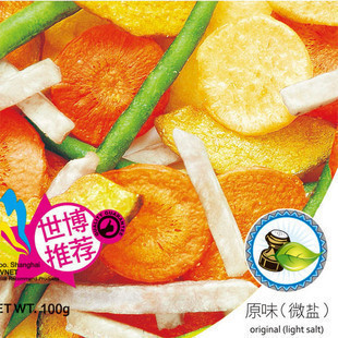 台湾亚细亚田园综合果蔬干什锦蔬菜脆片蔬果干100g【49元包邮】