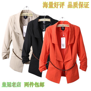  修身OL必备/春季新款女士七分袖小西服西装外套送腰带