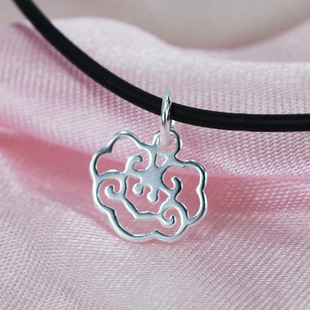  饰品批发S925纯银吊坠 祥云 DIY手工材料 项链手链配件