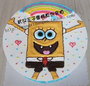  新品~武汉蛋糕速递定制预定个性快递新鲜海绵宝宝生日蛋糕配送X20