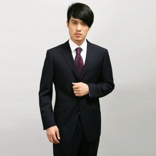  奥斯迪羊毛男士西服套装 时尚休闲正装 男装 单排三扣西服 新品
