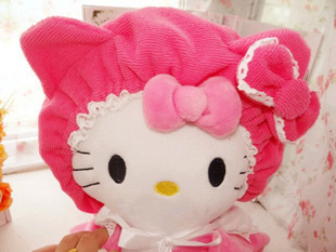 可爱蝴蝶结hello kitty kt猫干发帽速干帽...