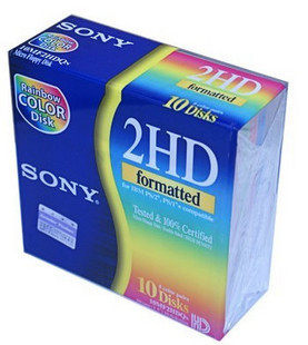 原装正品SONY 索尼软盘 磁盘 1.44MB 2HD 10片彩色装