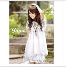 2012夏季新款 夏装连衣裙韩版优雅公主雪纺衫短袖U领雪纺连衣裙子