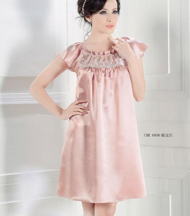 100%桑蚕丝艺尔真丝睡衣女夏 短袖真丝睡裙公主裙 家居服YE2081|ruв категории Нижнее белье, платье - от Buy2taobao.com для оказания профессиональной услуги покупки агента Taobao
