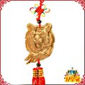 【泰山聚贤阁】风水开光桃木兽头中国结挂件（虎虎生威）平安车饰