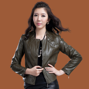  包邮 新品秋装海宁皮衣女韩版短款真皮绵羊皮女装皮夹克特价