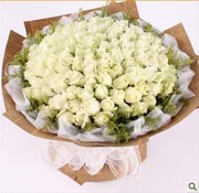 上海鲜花速递 花店上海鲜花生日礼物订花99朵白玫瑰