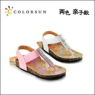  清货 超简洁松紧款 闪亮水钻夹脚勃肯儿童凉鞋 特价