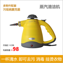 ACA QJ-100/蒸汽清洁机/清洁消毒杀菌挂烫三合一/正品特价包邮