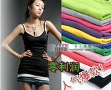 百搭春夏装 女性必备全棉/长背心/吊带背心 真正长吊带 9色入