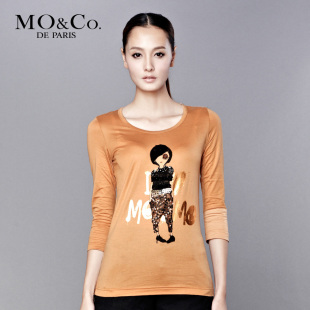MO&amp;Co. 摩安珂 春夏女装 M111TST18个性头像图案T恤