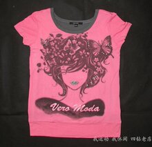【冲三冠】vero m 专柜正品美人头女款短袖T恤 moda粉色