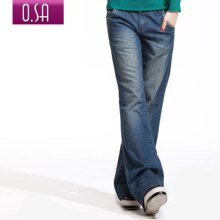 O.SA2011春装新款女装韩版潮时尚宽松阔腿女士牛仔长裤子女K13118