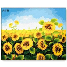 数字油画特价包邮 diy 油画 手绘 自油自画 风景画向日葵园 40*50