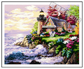 diy数字油画包邮特价/手绘画/情侣/客厅/风景/海边别墅40*50百款