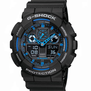  联保 卡西欧 Casio G-Shock 男表 抗震双显电子表 GA-100-1A2D