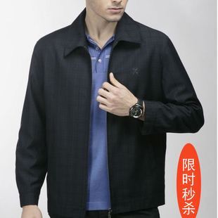  男装春装新款 品牌夹克男士外套春秋薄款 中老年休闲夹克衫