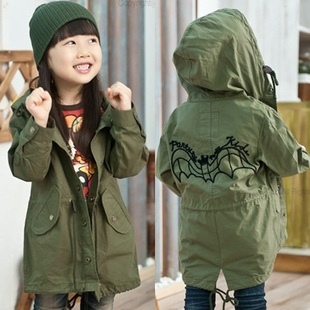  韩版秋季新款 时尚儿童蝙蝠风衣外套 男童女童大衣