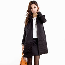 2011韩版女装春装新款个性褶皱OL气质修身双排扣翻领长袖风衣004F