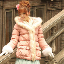 【双子心】2011冬独家日本新款狐狸毛lena中长款女棉衣服棉袄外套