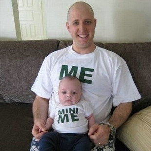  个性创意 我和迷你的我 亲子装 父子装 短袖T恤 me mini me