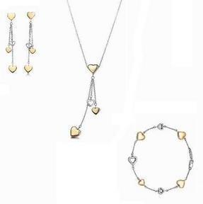  【新年礼物】最新韩版银饰品 分色心扉三件套装  男款女款