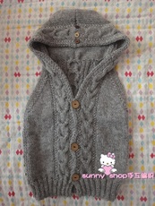 纯手工编织 手织 儿童羊毛背心 <em>宝宝毛线</em>背心