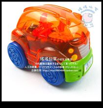 正版BLUE-BOX缤纷透明上链卡通车婴儿玩具车观察齿轮工作（橙色）