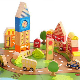 百变城市积木交通情景...