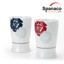 丝帕 Spanaco 热情玫瑰圆形陶瓷情侣漱口对杯 (新品)