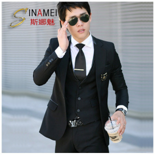  特价 高档韩版修身西服男士修身西服套装新郎礼服正装西装三件套