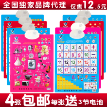 4张包邮挂图宝宝语音早教电子发声挂图玩具凹凸幼儿启蒙有声挂图