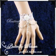 『忆う梦境』韩国唯美lolita复古白色花朵串珠婚礼新娘女蕾丝手链