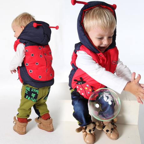 小括号宝宝<em>卡通</em>加绒加厚秋冬天棉<em>马甲</em>背心<em>男童</em>