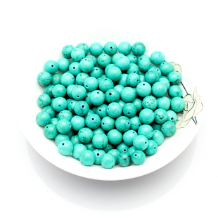  昌达 绿松石散珠绿松石散珠子散装绿松石圆珠DIY加色绿色水晶散珠