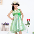 梵贝拉女童装2012夏款女儿童碎花刺绣连衣裙淑女礼服雪纺公主裙子