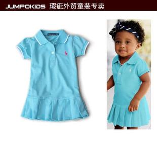  外贸童装夏装polo儿童超短裙女童网球裙宝宝短袖连衣裙