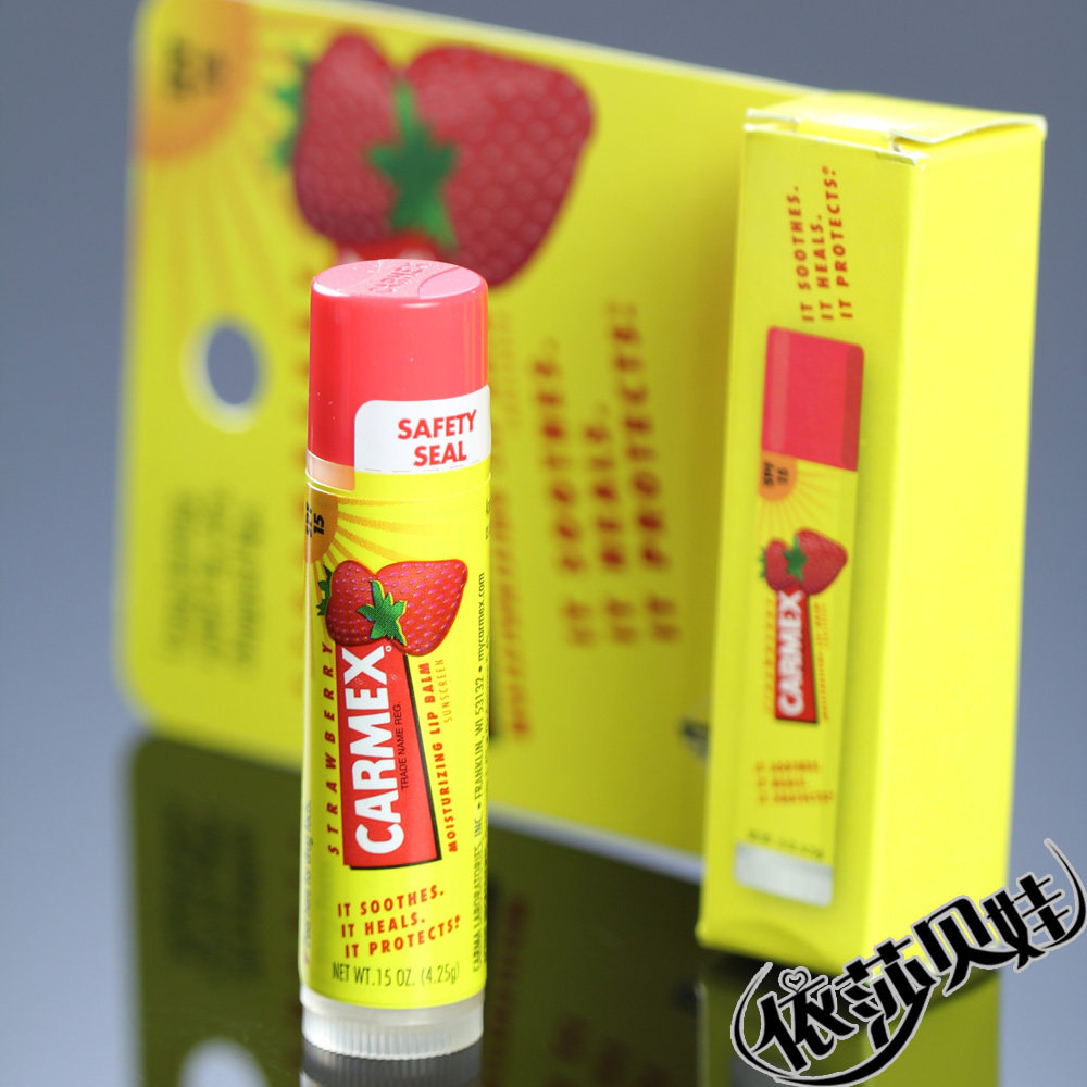 Carmex小蜜缇修护润唇膏4.25g 草莓转管 正品